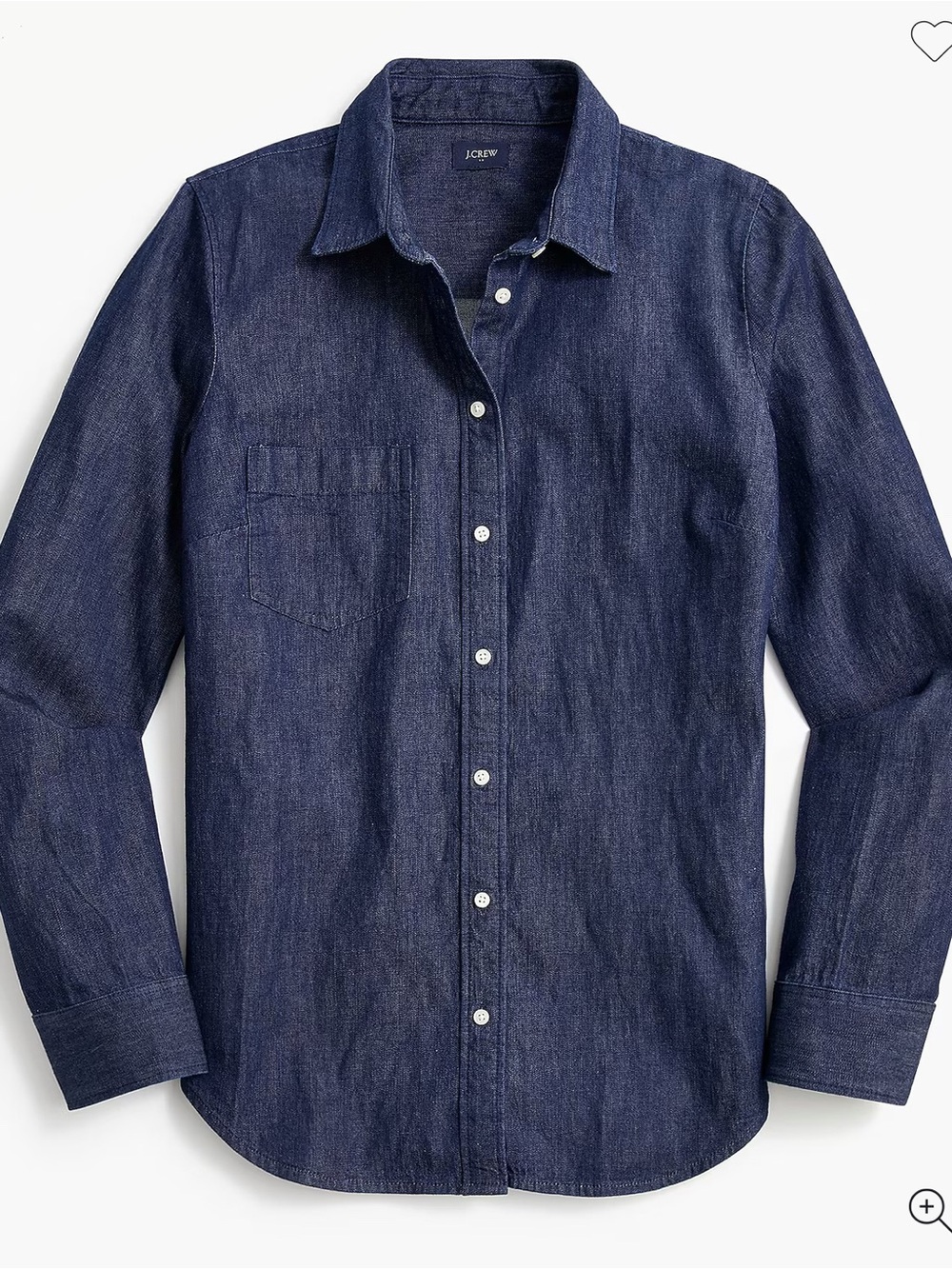 Dark Blue Denim Button-Up Shirt - Women's Casual Shirt